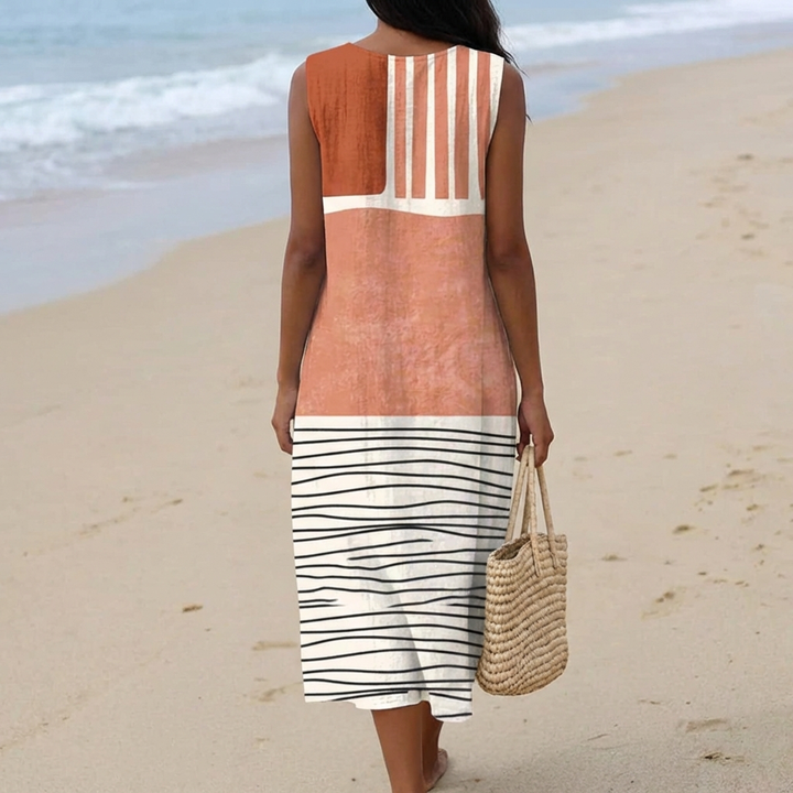 Skye | Robe midi rayée
