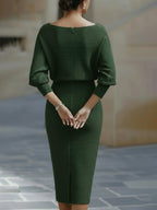 Lyla | Elegant Round Neck Midi Dress