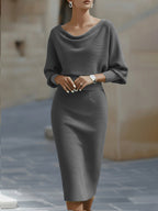 Lyla | Elegant Round Neck Midi Dress