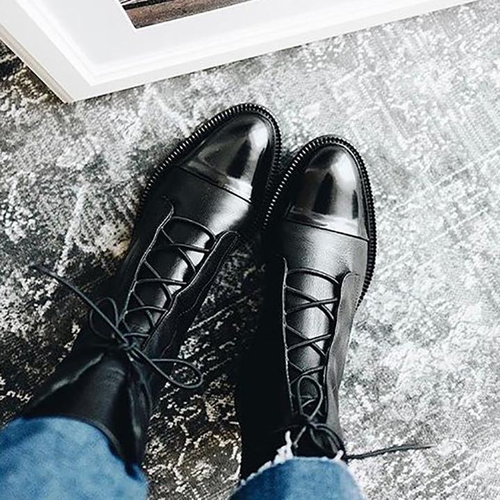 Hadley | Lace-Up Cap Toe Boots