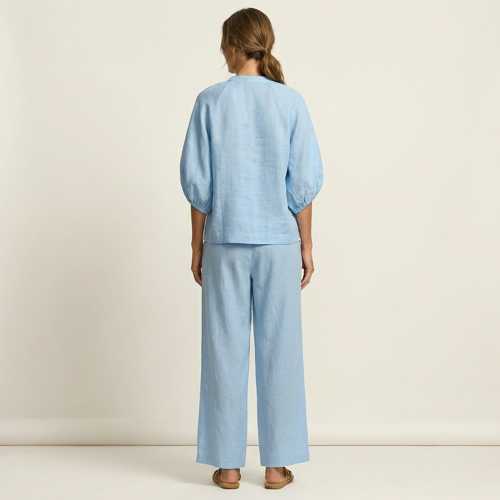 Marlowe | Puff-Sleeve Top and Golden Zipper Skirt Set