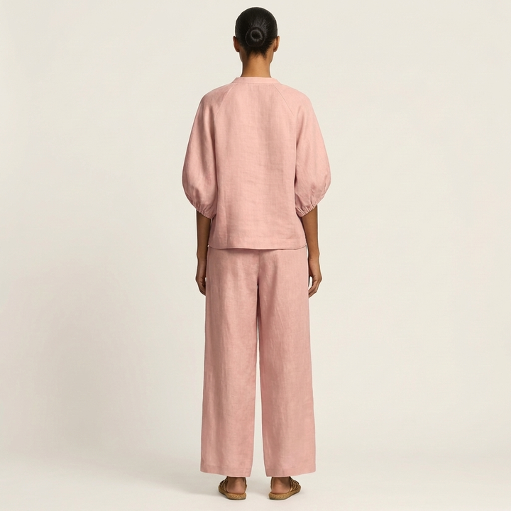 Marlowe | Puff-Sleeve Top and Golden Zipper Skirt Set