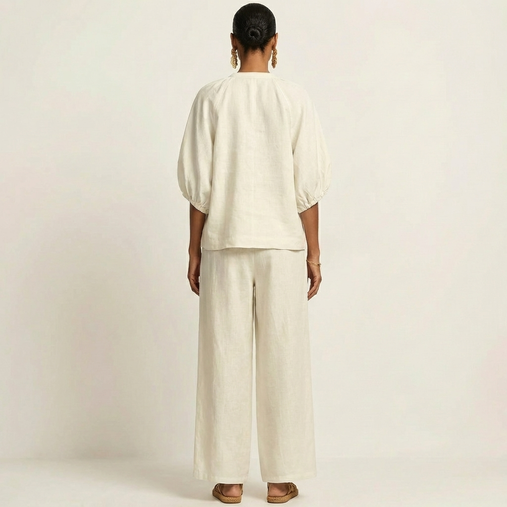 Marlowe | Puff-Sleeve Top and Golden Zipper Skirt Set