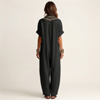 Amariana | Botanical Embroidered V-Neck Linen Maxi Dress