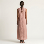Mirabell | Sleeveless Hooded Button-Down Linen Maxi Dress