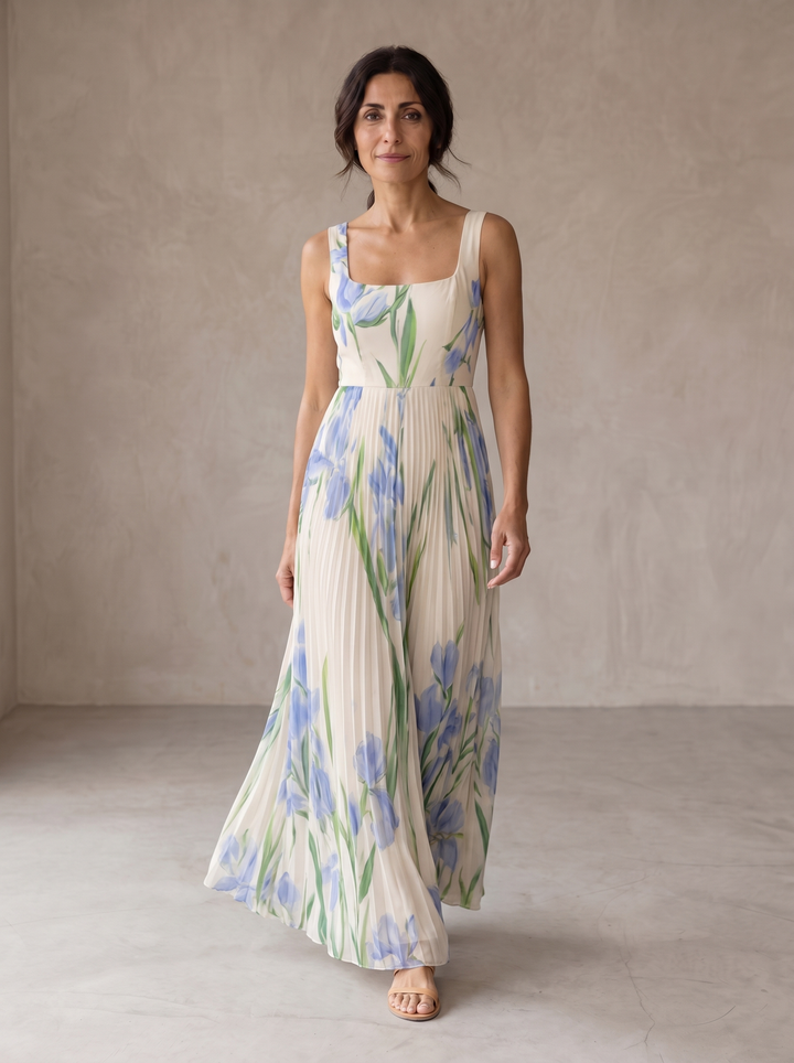 Floriene | Robe maxi A-line à imprimé floral