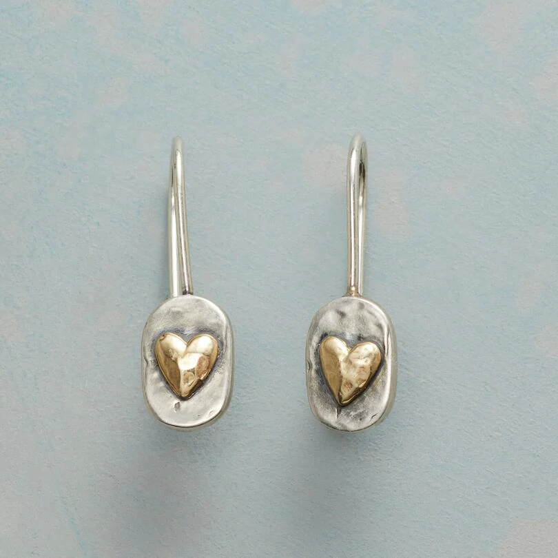 Silver and gold earrings