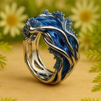 Vintage gold ring with sea waves