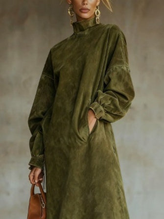 Aurora | Robe en daim à franges