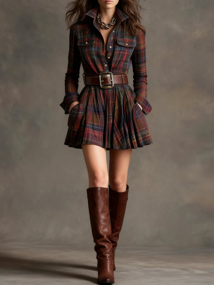 Aldara | Robe vintage avec ceinture incluse