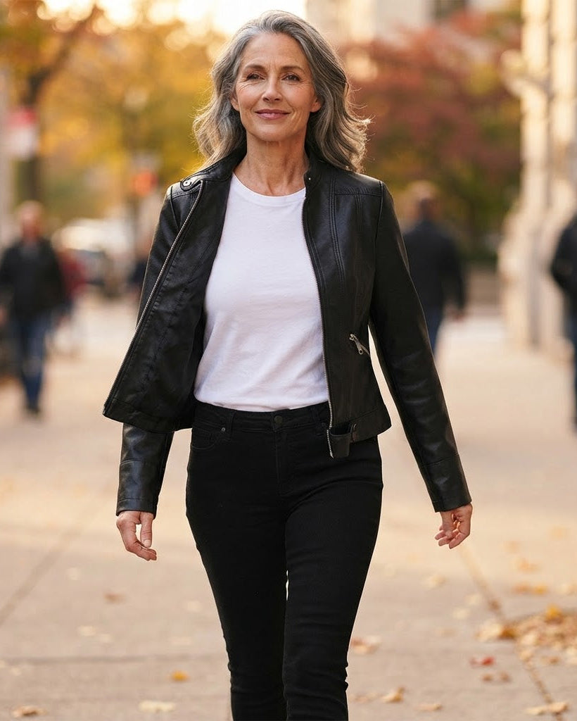 Luana | Cropped Moto Jacket