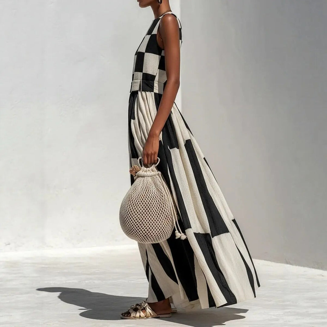 Fayette | Robe Maxi & Blocs Noir et Blanc