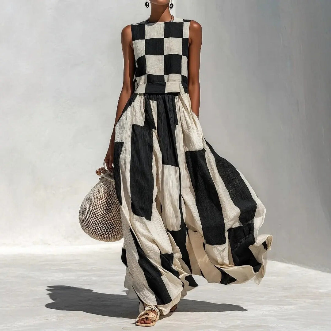 Fayette | Robe Maxi & Blocs Noir et Blanc