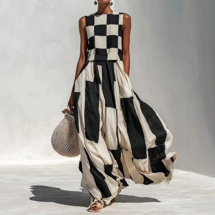 Fayette | Robe Maxi & Blocs Noir et Blanc
