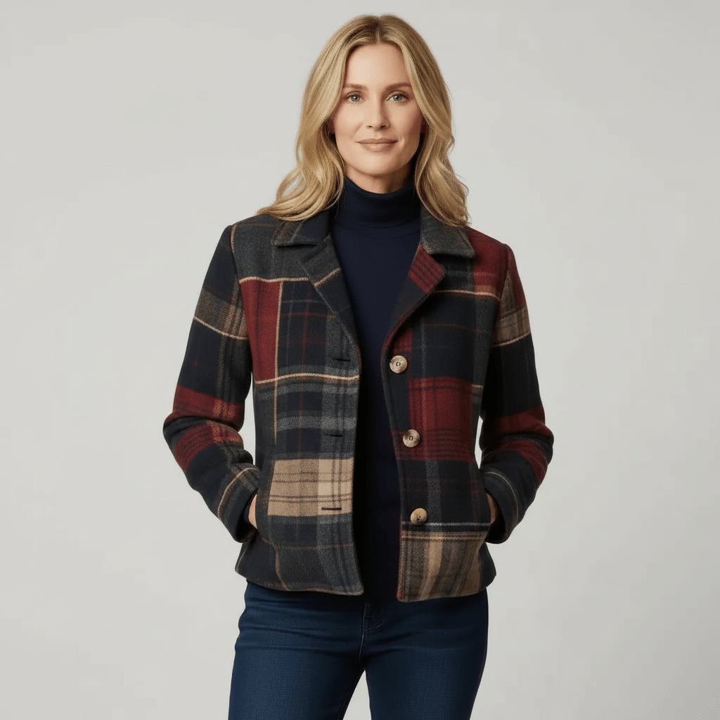 Natalie | Classic Plaid Wool Jacket