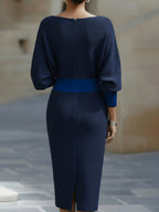Lyla | Elegant Round Neck Midi Dress