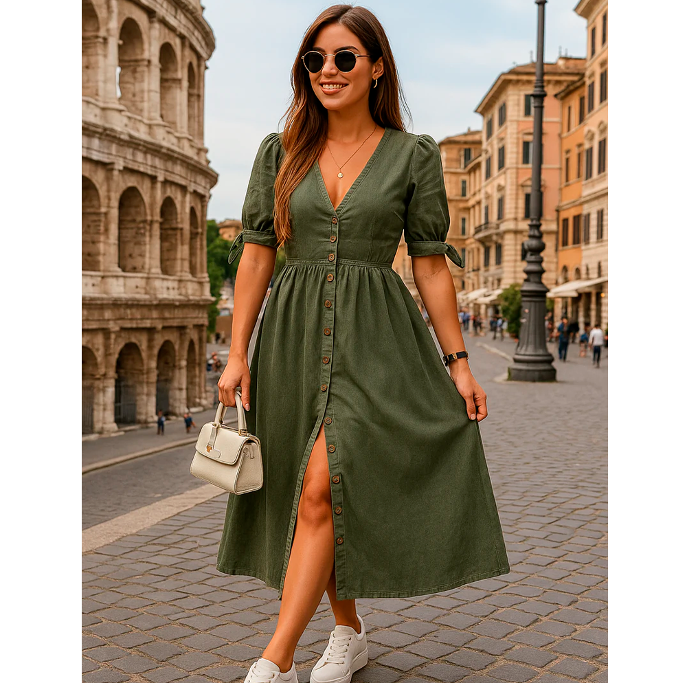 Mireille  – Robe en jean brillant