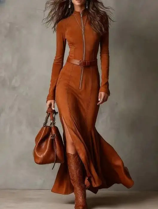 Marsella | Long dress with belt