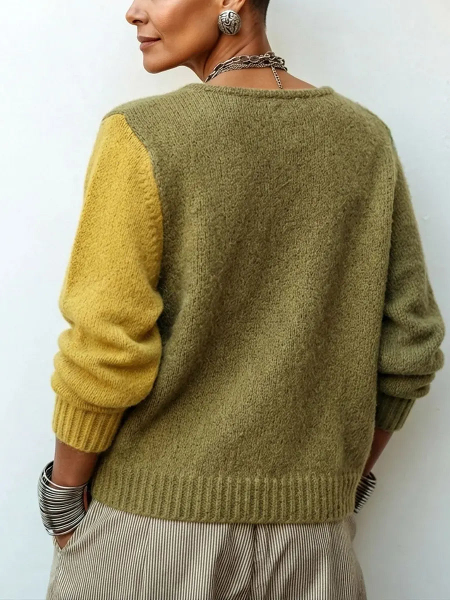 Hollis | Artistic Color-Block Knit Sweater
