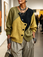 Hollis | Artistic Color-Block Knit Sweater