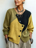 Hollis | Artistic Color-Block Knit Sweater