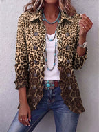 Navara | Leopard Print Ruffled Jacket