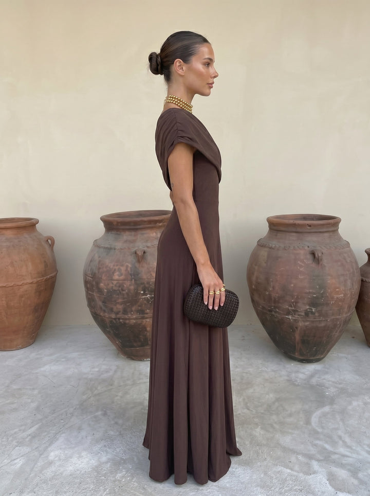 Cordoba | Three-tone off-the-shoulder maxi dress