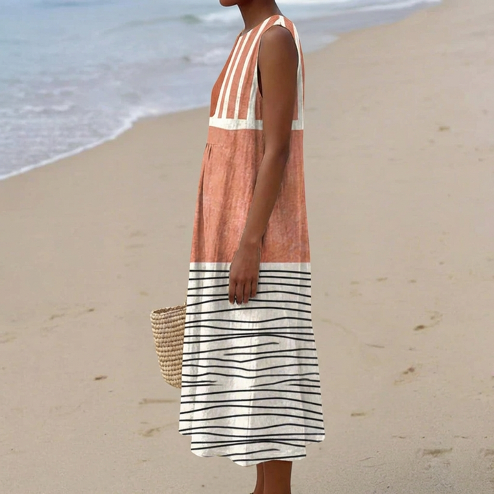 Skye | Robe midi rayée