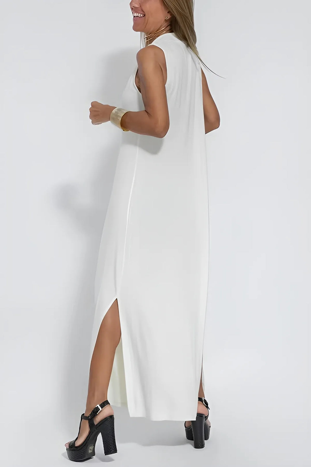 Emma | Robe longue élégante + gilet assorti OFFERT