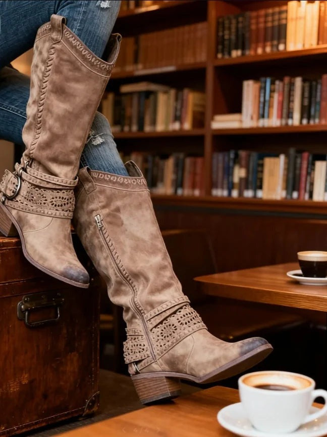 Sloane | Slouched Harness Boots
