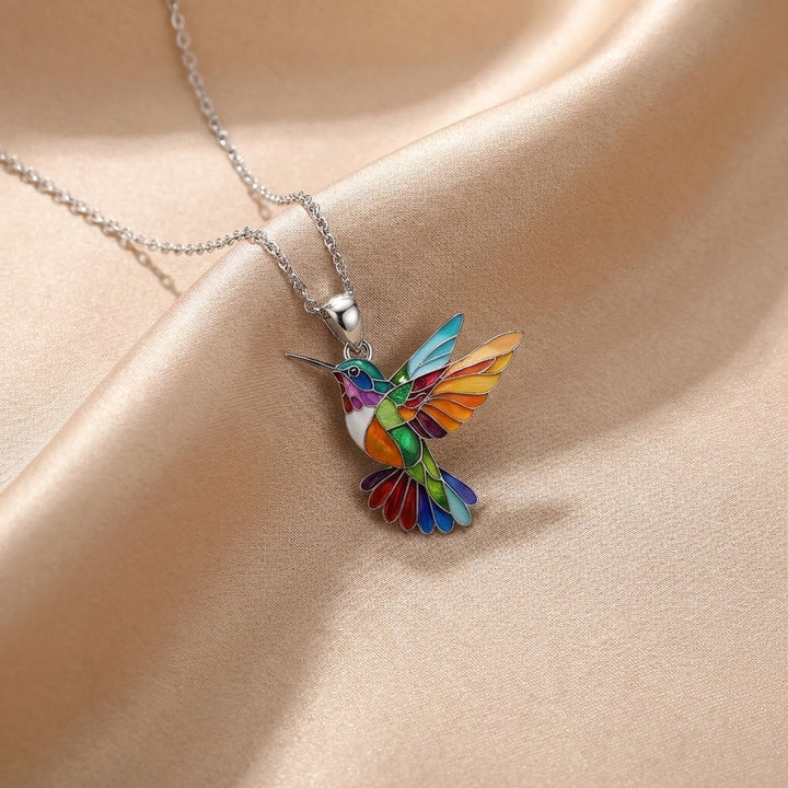 Collier Colibri avec Boucles d'Oreilles Offertes