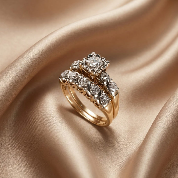 Bague vintage en or brillant