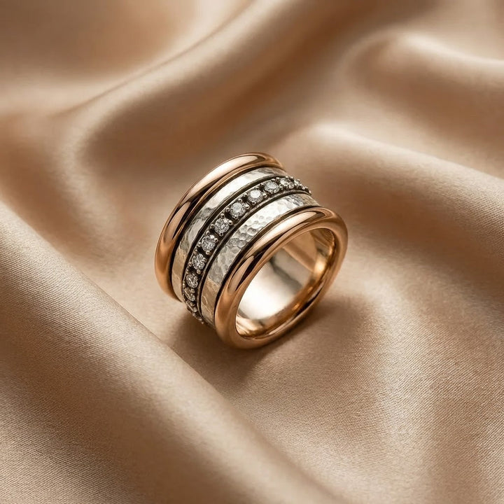 Bague vintage en or épais à plusieurs couches