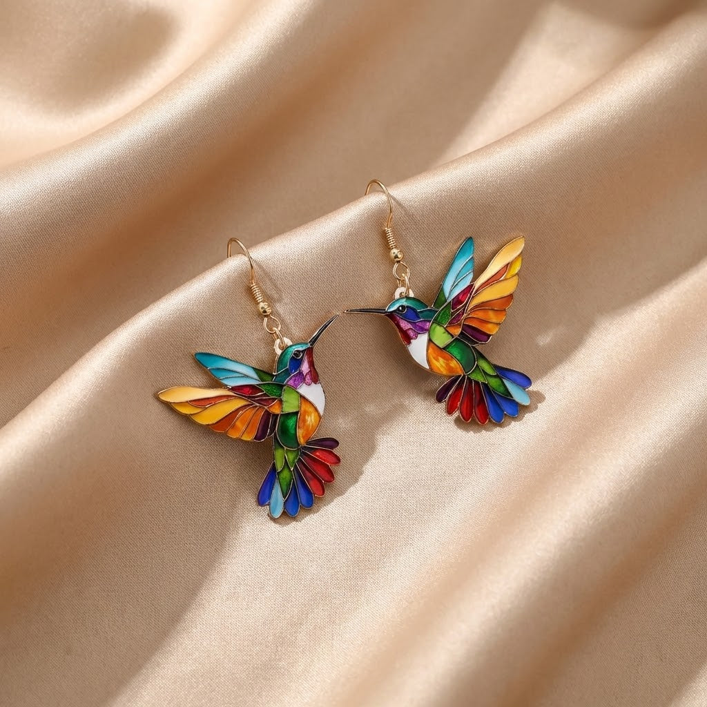 Collier Colibri avec Boucles d'Oreilles Offertes