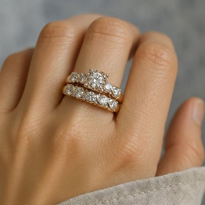 Bague vintage en or brillant