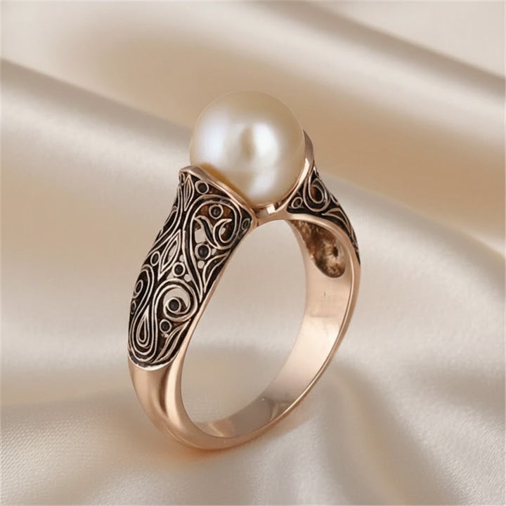 Bague vintage en or avec perle