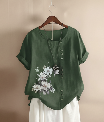 Gemma | Floral Detail T-Shirt