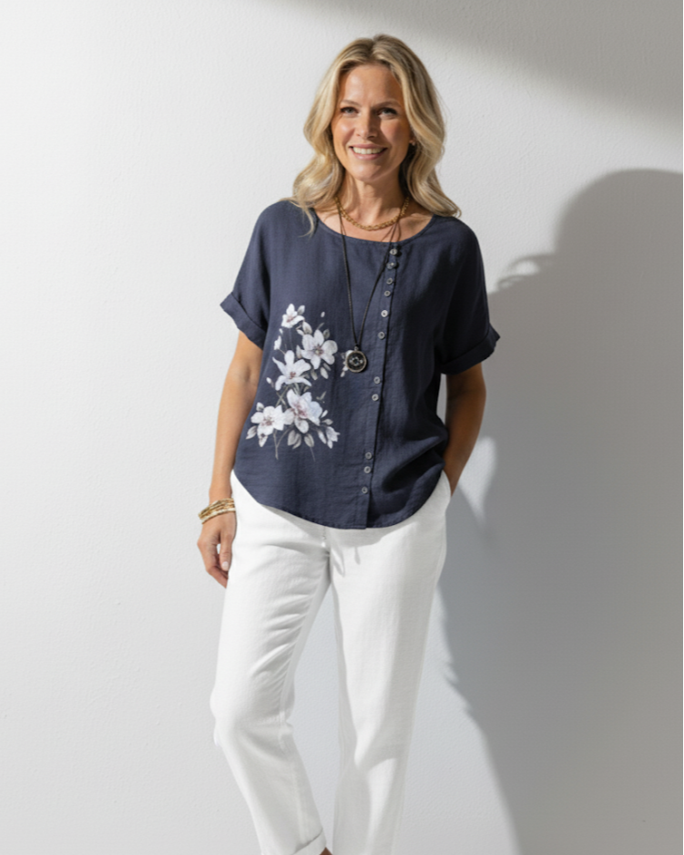 Gemma | Floral Detail T-Shirt