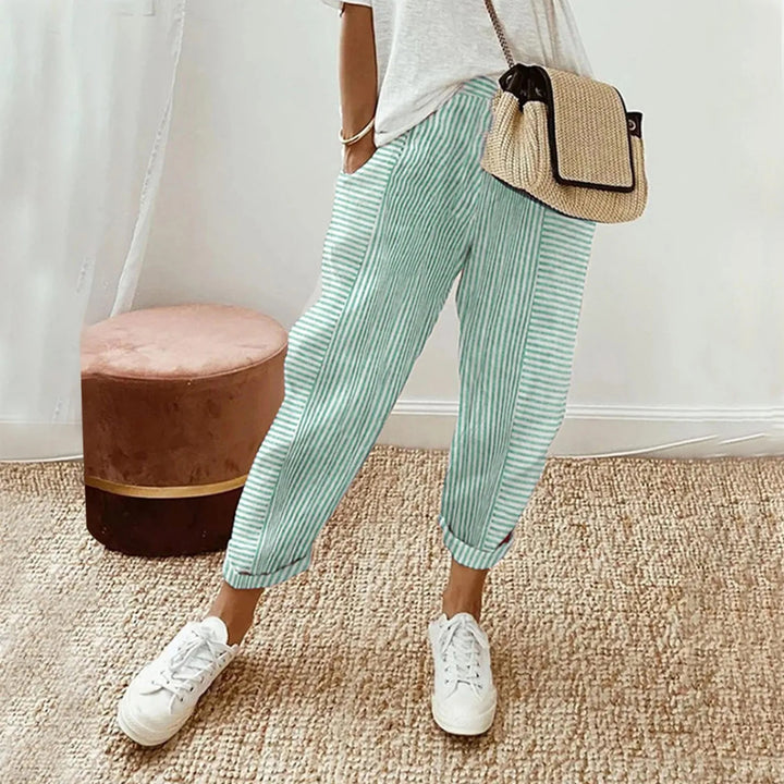 laure - Soft, lightweight striped trousers