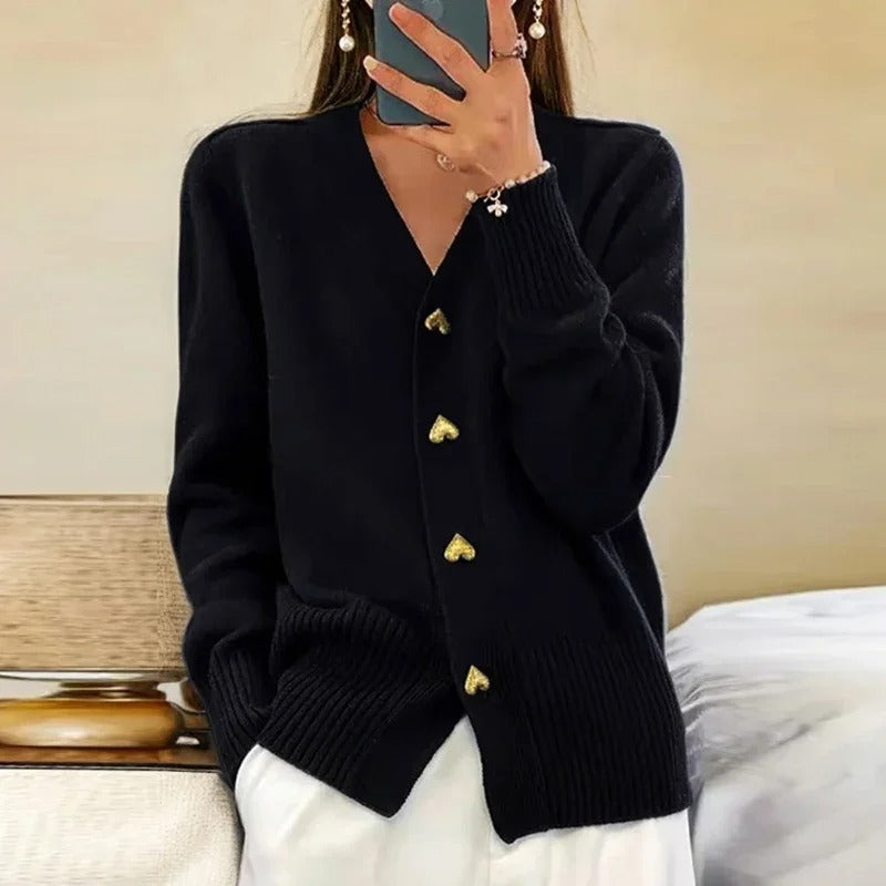 Élodie - CARDIGAN ÉLÉGANT AVEC BOUTONS EN FORME DE CŒUR
