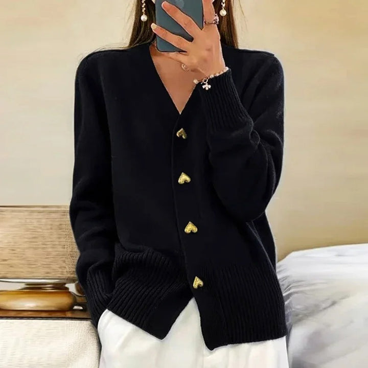 Élodie - CARDIGAN ÉLÉGANT AVEC BOUTONS EN FORME DE CŒUR