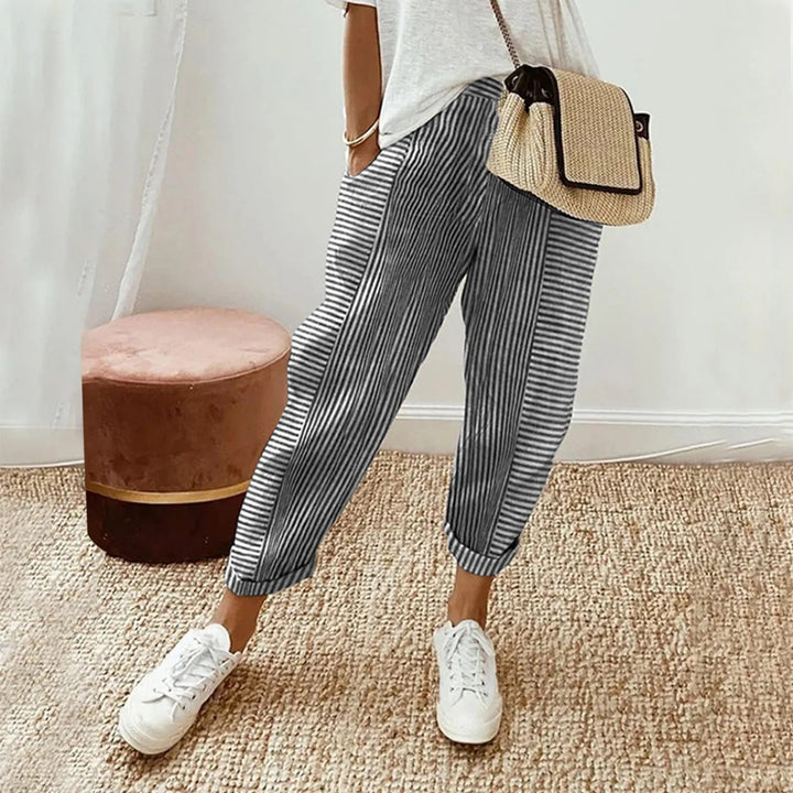 laure - Soft, lightweight striped trousers