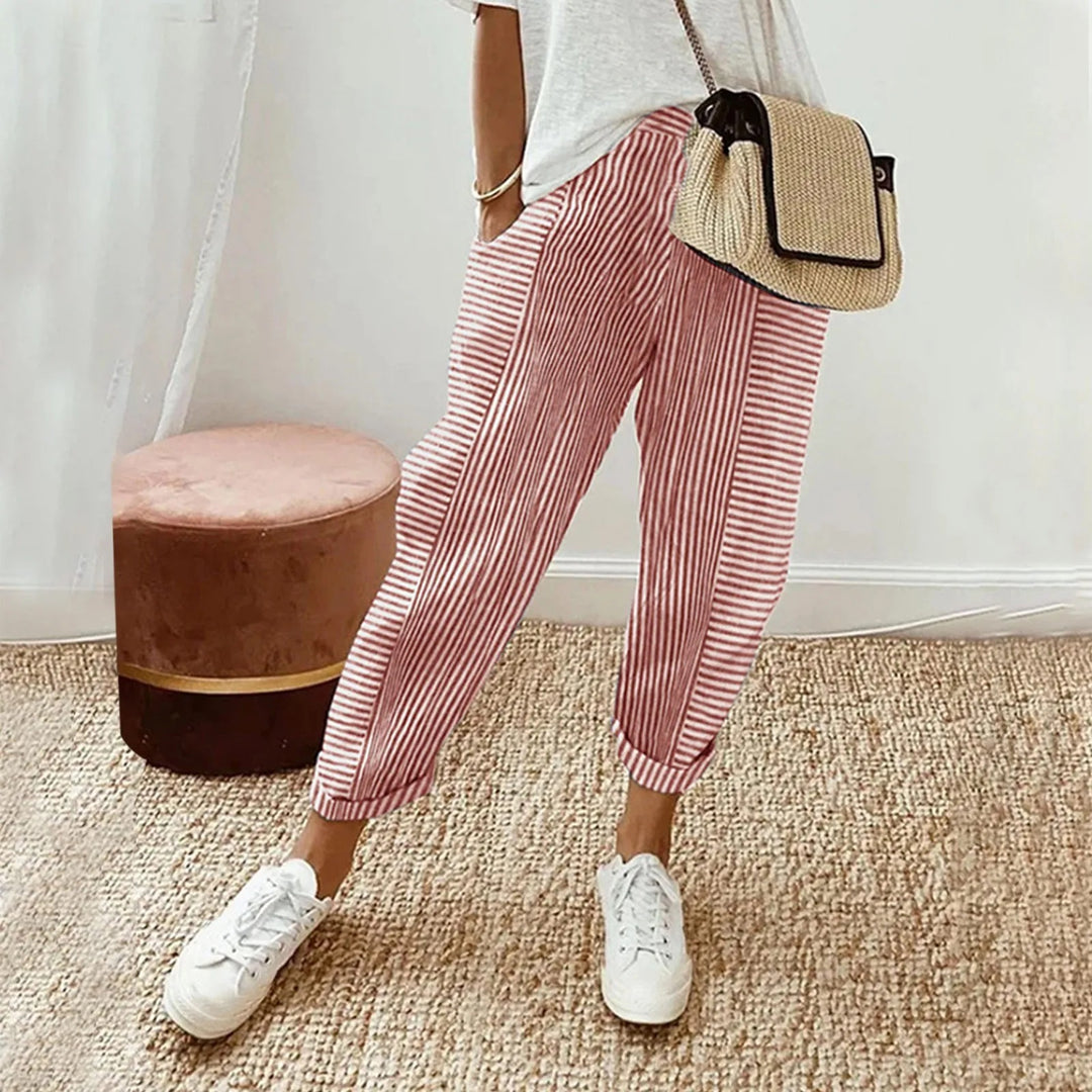 laure - Soft, lightweight striped trousers