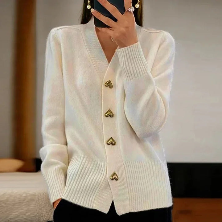 Élodie - CARDIGAN ÉLÉGANT AVEC BOUTONS EN FORME DE CŒUR