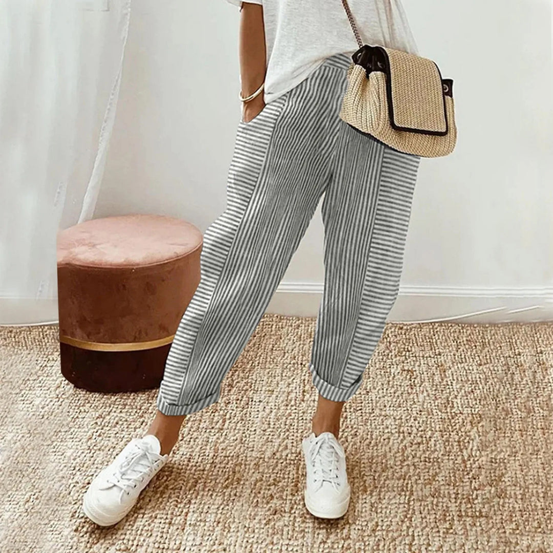 laure - Soft, lightweight striped trousers