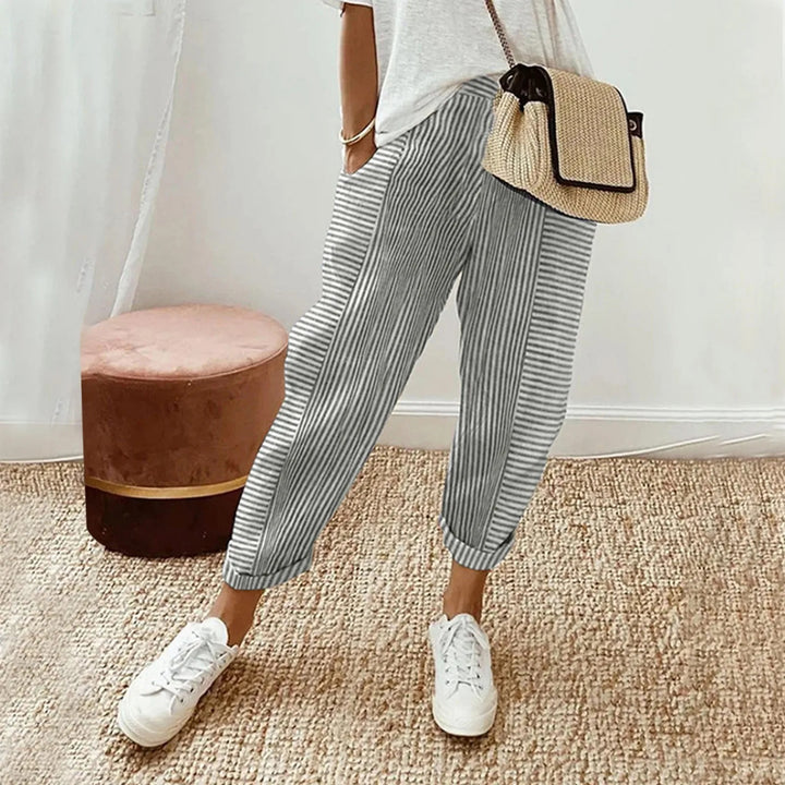 laure - Soft, lightweight striped trousers