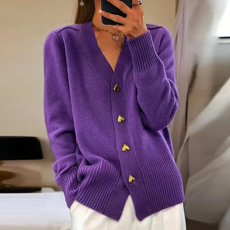 Élodie - CARDIGAN ÉLÉGANT AVEC BOUTONS EN FORME DE CŒUR