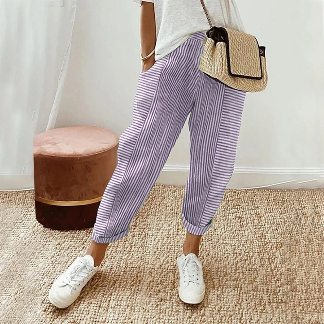 laure - Soft, lightweight striped trousers