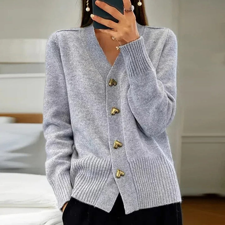 Élodie - CARDIGAN ÉLÉGANT AVEC BOUTONS EN FORME DE CŒUR