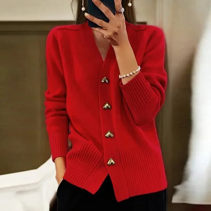 Élodie - CARDIGAN ÉLÉGANT AVEC BOUTONS EN FORME DE CŒUR